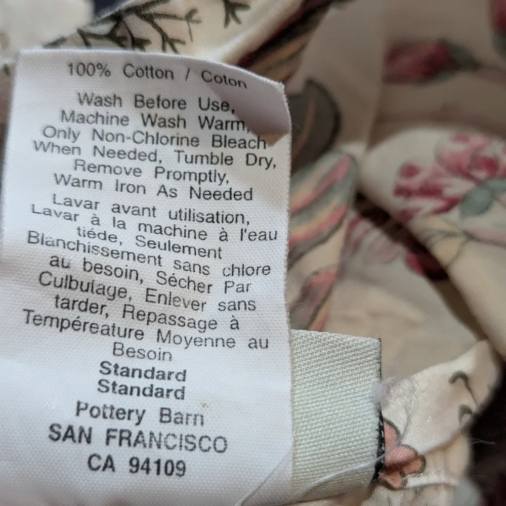 Pottery Barn Full/Queen Duvet Cover Palampore Jacobean Cream Red Preppy Cottage
